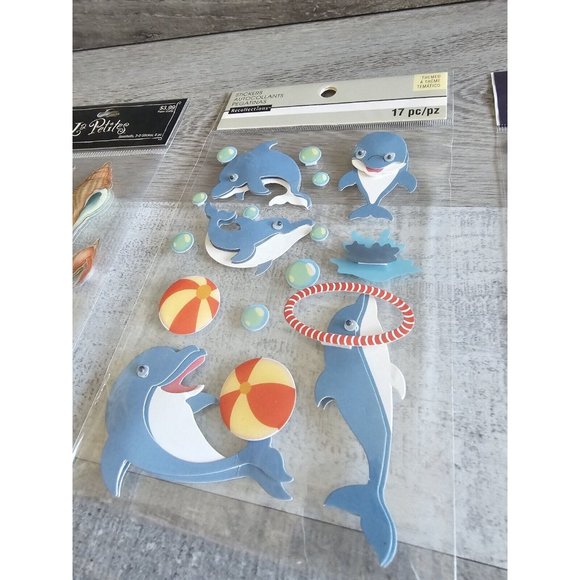 Sticker Lot Ocean Fish Sharks Dolphins Beach Scrapbooking 3D Stickers RARE #43 - Picture 5 of 10